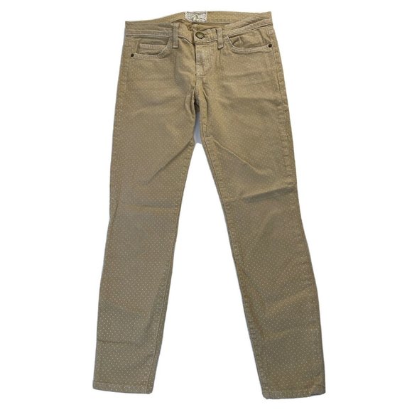 Current Elliot Stiletto Skinny Polka Dot Chino Pants In Haystack - Picture 1 of 9